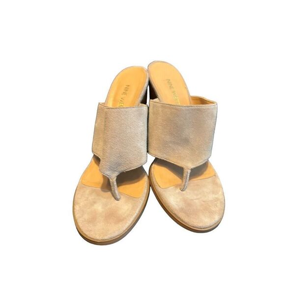 Nine West Women's Suede Helenium Sueded Heeled Sandals SZ 8 womens - Picture 4 of 9
